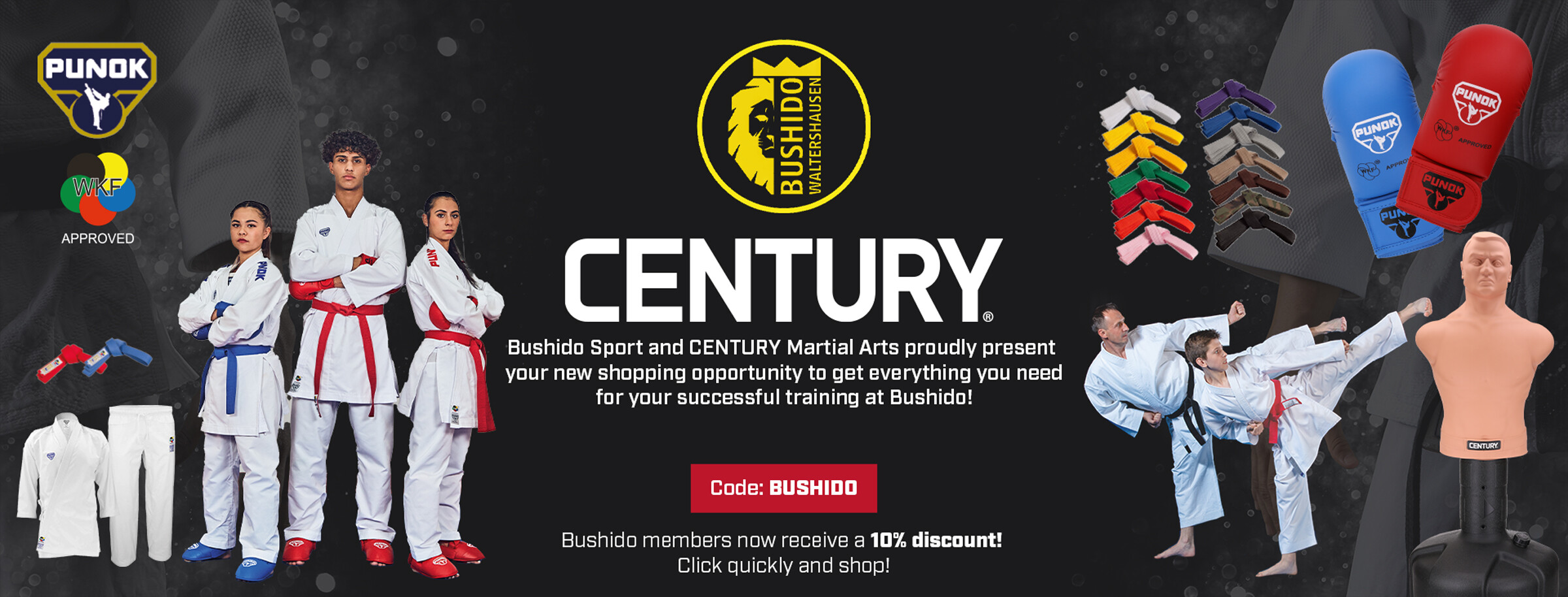 BUSHIDO-SPORT members receive a 10% discount