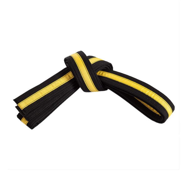 Double wrap striped black belt Black/Yellow 3