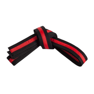 Double wrap striped black belt Black/Red 3