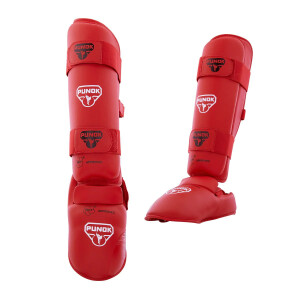 PUNOK WKF Approved Shin-Step Guard XS Red