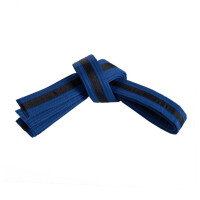 Double wrap black striped belt