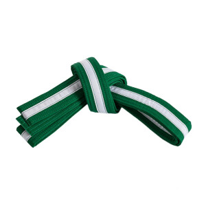 Double Wrap Striped White Belt Green/White 5