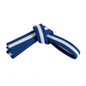 Double Wrap Striped White Belt Blue/White 1