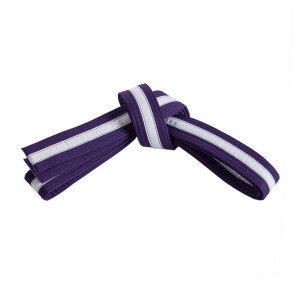 Double Wrap Striped White Belt Purple/White 2