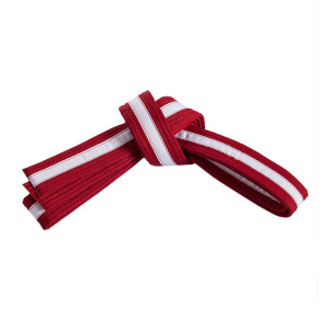 Double Wrap Striped White Belt Red/White 1