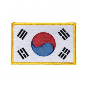 Landesflaggen Abzeichen Korea - Goldener Rand - 1