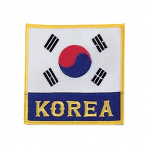 Landesflaggen Abzeichen Korea - Goldener Rand - 2