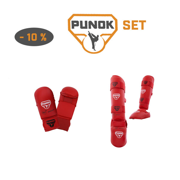 PUNOK Set Hand- und Fußschutz Combo Rot